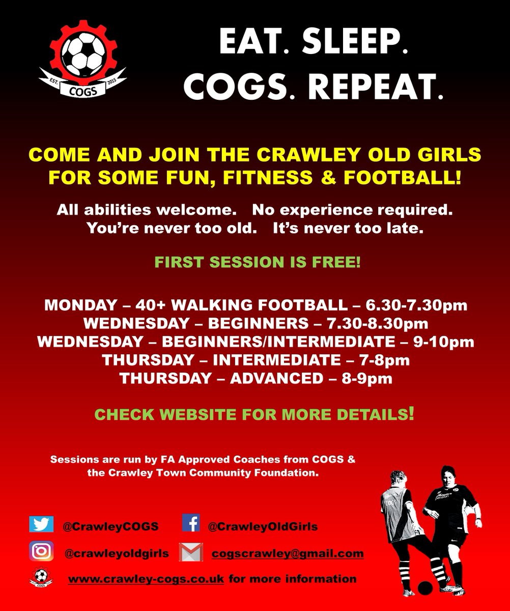 CrawleyCOGs's tweet photo. As #grassroots football returns next week, we're re-visiting the stories of these women from after the last Lockdown. Women who hadn't played before, now inspiring others &amp; loving learning to play. Have a read, it might just inspire you to get active. ⚽️
https://t.co/apDWsFlHfH https://t.co/aSZLVFqhgq