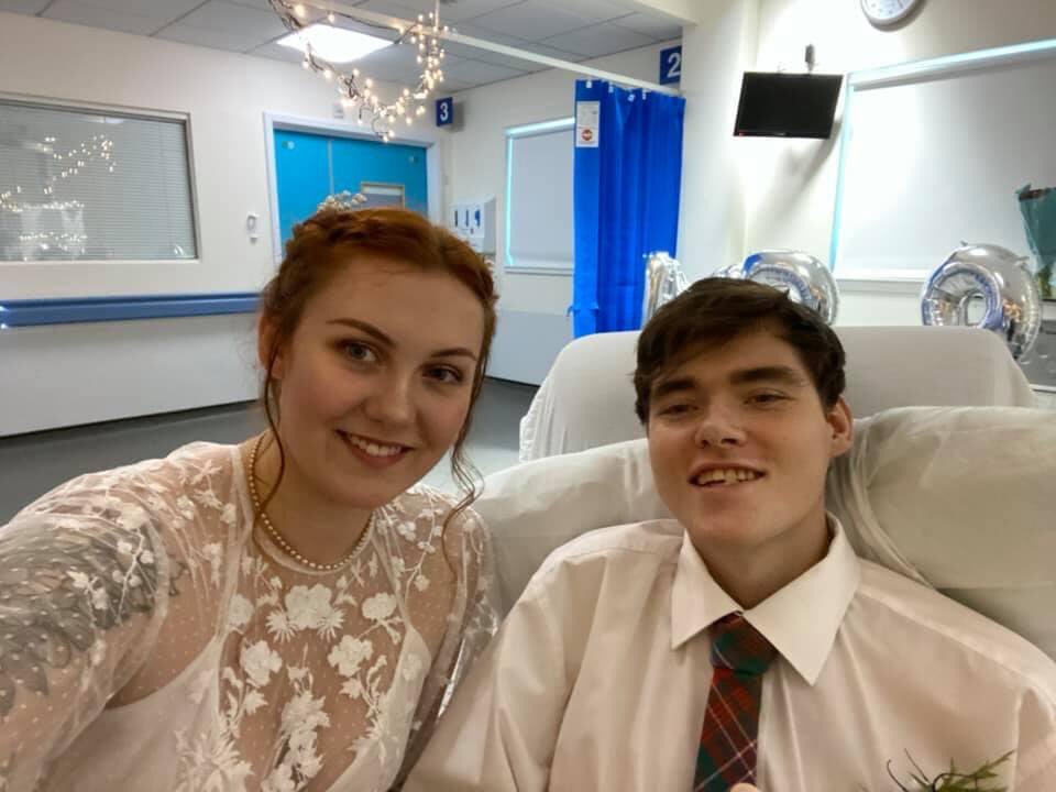 bugsymac1's tweet photo. Congratulations to Rebecca Macadam and Rory Wilson who got married today. Proud to welcome Rory to the family. 

I can’t thank the staff at @RIE_Lothian HDU enough for putting on an amazing occasion today. Organising a wedding in only 2 days is some achievement!! https://t.co/XIxTsUv0m0