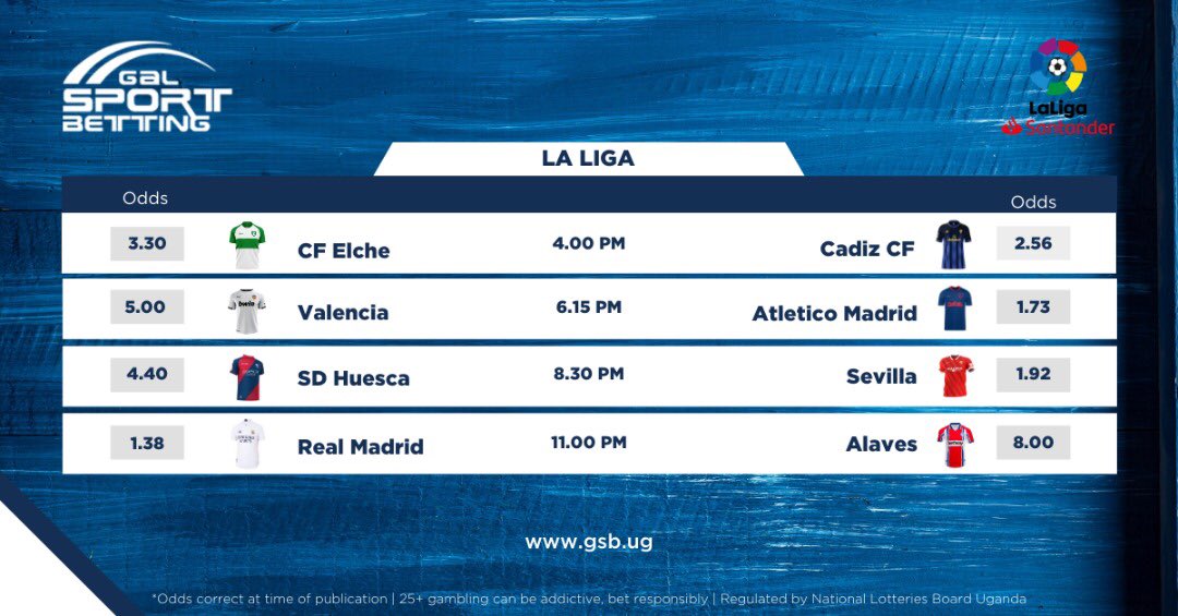 FIXTURES FROM LA LIGA ACTIONS
CF Elche game’s who sits 10th in the league in the early kick off ended in a 1 - 1 Draw against Cadiz
Register & bet on the rest of the games here: 👉🏻 https://t.co/qTTO7a8jIC
#ZeroIsHere #GameOnlineBetting https://t.co/SWmPAOpm85