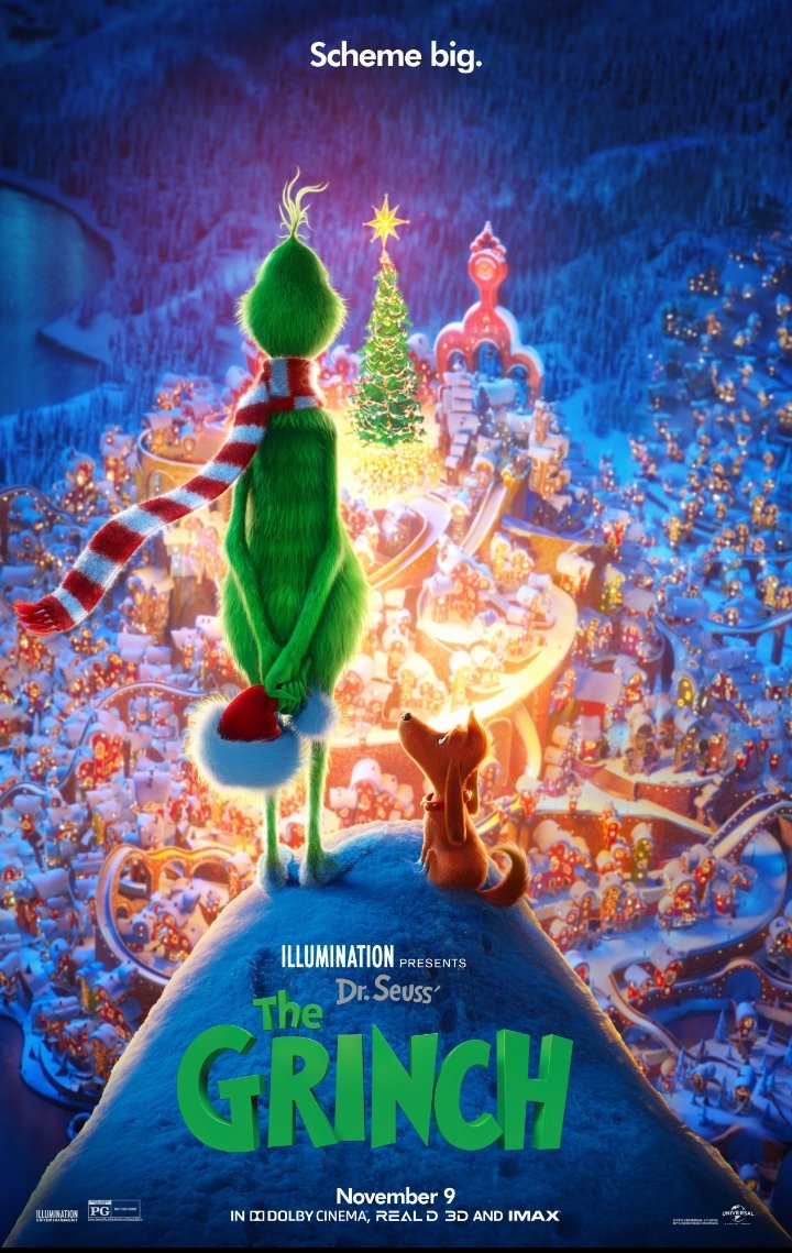 NETFLIX WATCH PARTY!
Dr Seuss' The Grinch Tuesday 1st December 6.30pm
