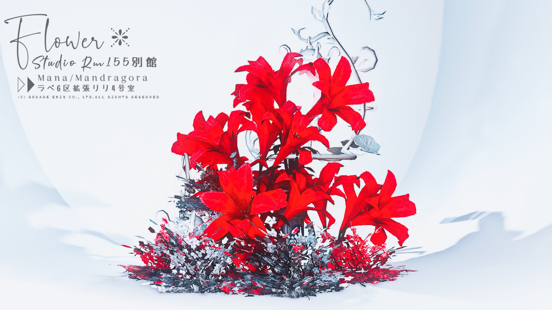 みつ Mitsu Hare スタジオ155室別館 Flower 花に囲まれて Mana Mandragora ラベ6区拡張リリー4号室 最寄り 拡張リリ 赤白 寝れます 緑 座れます スタジオ155室 Ff14ハウジング Ff14housing ハウジング自由に撮影してねff14 T Co