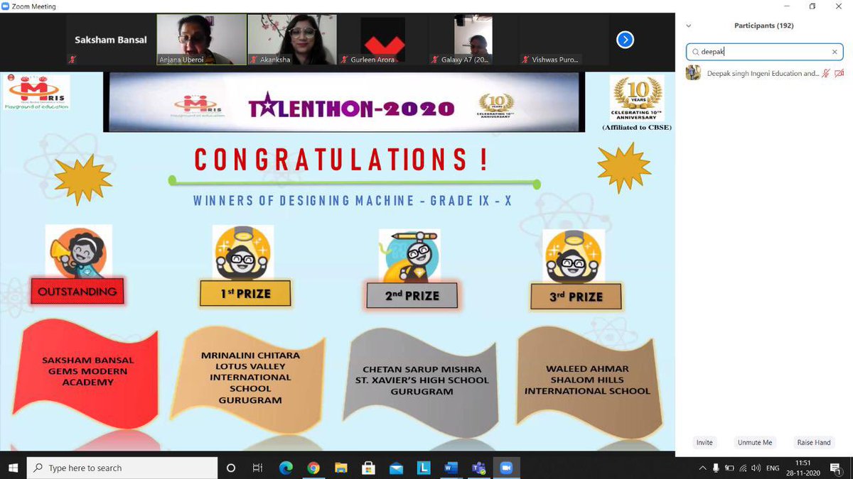satyaschoolggn's tweet photo. Sakskam Bansal -Grade X of GEMS Modern Academy, Gurugram made us proud by winning the Outstanding Category Award during the virtual event Talenthon organized by Manav Rachna International School.
#gemsmodernacademygurgaon
#talenthon @_sakshambansal @Deepika73854242 https://t.co/3BsRoFX7JF