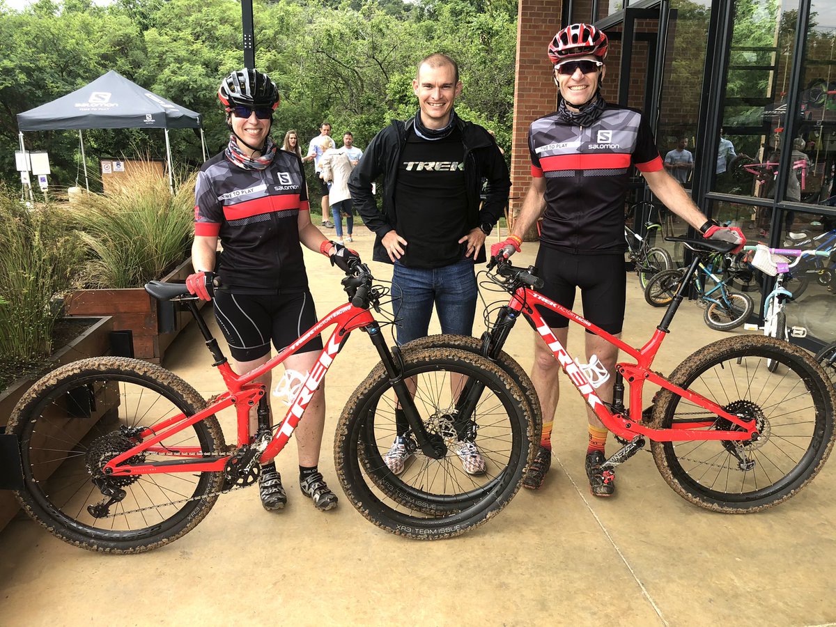 Ryno_Griesel's tweet photo. Riding this adventure called life together - thank you @MTBuys &amp; #TheBikeStore for setting up a crazy awesome &amp; muddy @TrekBikesZA demo ride this morning for @AngGriesel &amp; myself at @Wolwespruit_MTB this morning ⛰🙌🏻 https://t.co/UX3lm8fqUO