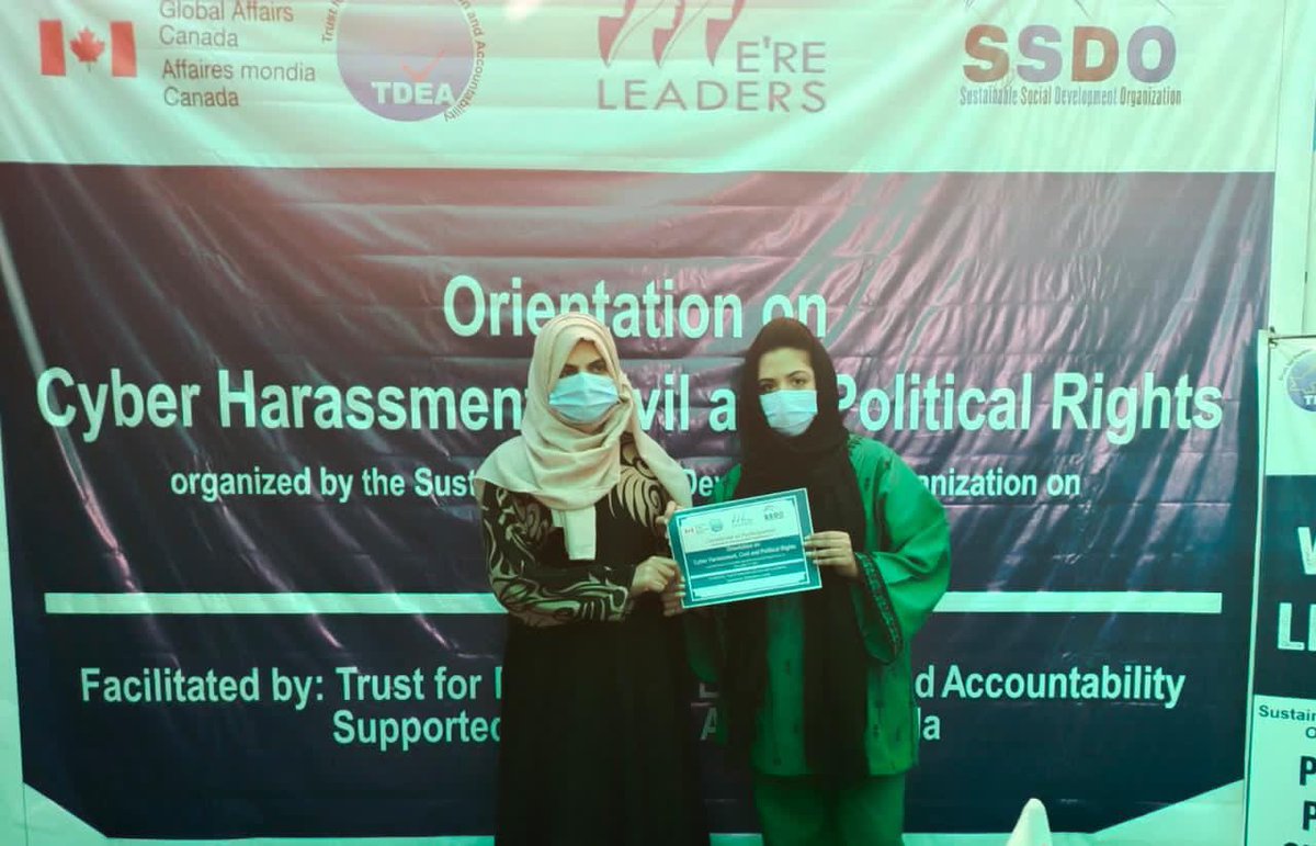 SSDOPakistan's tweet photo. Orientation of local women leaders on Cyber Harrasment Laws,Civic &amp; Political Rights organised by SSDO in collaboration with Canadian High Comm &amp; TDEA in district Gujrat #Werleaders #WomenPoliticalEmpowerment @CanHCPakistan @gilmour_wendy @tdeapk @_FAFEN @unwomen_pak @DC_Gujrat https://t.co/dqfPzupIml