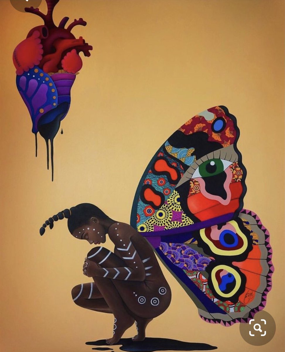 LauraProfit's tweet photo. AFFIRM: I allow transformation, I flow with each phase 🧘🏽♀️🔮✨ #embracetransformation #saturdayaffirmation #transformation #butterflysymbolofchangeandtransformation #blackart #artoftheday https://t.co/E9SU7Cnn07