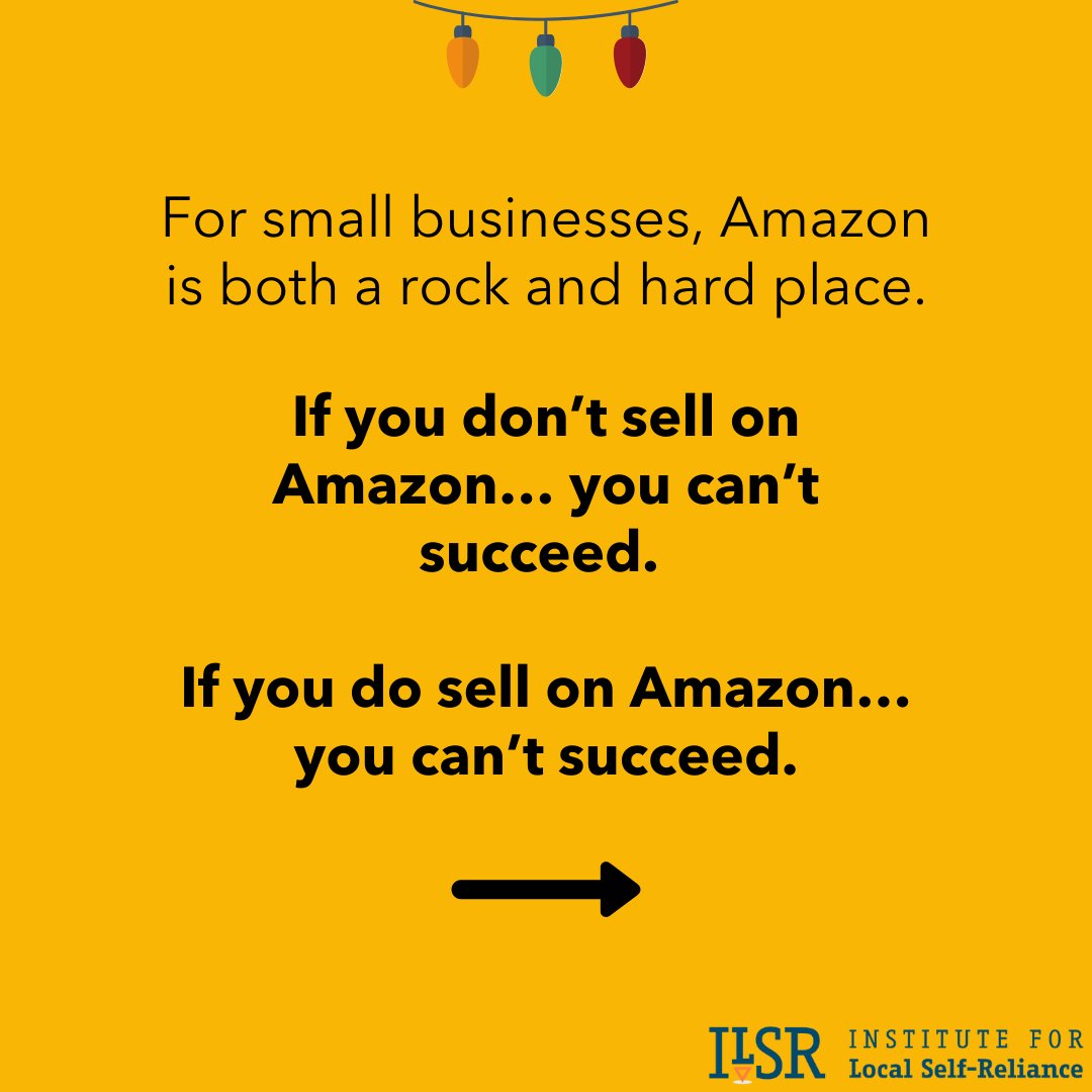 Amazon’s outsized market power is the biggest threat facing small independent businesses. This  #SmallBusinessSaturday   join the fight to restore our anti-monopoly laws.  #IndiesFirst  #SmallBizSat