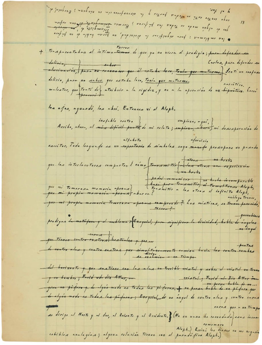El primer borrador de «El Aleph» (1945) de Jorge Luis Borges. https://t.co/eC8qmVKUUE