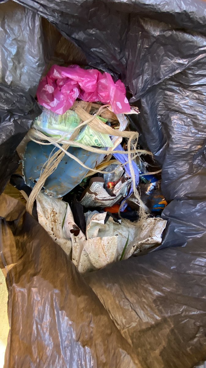 runs_3's tweet photo. A good walk today and Plogging on the way. 
Usual suspects:
Cans, Plastic and glass bottles and Facemask.
Biggest issue today was the discarded dog Pooh bags with some thrown in to hedges. 
Pick up your Poo and take it home. 😬
#plogolution #dogs #litterpicker @plogolution https://t.co/QZGFCzvsVc