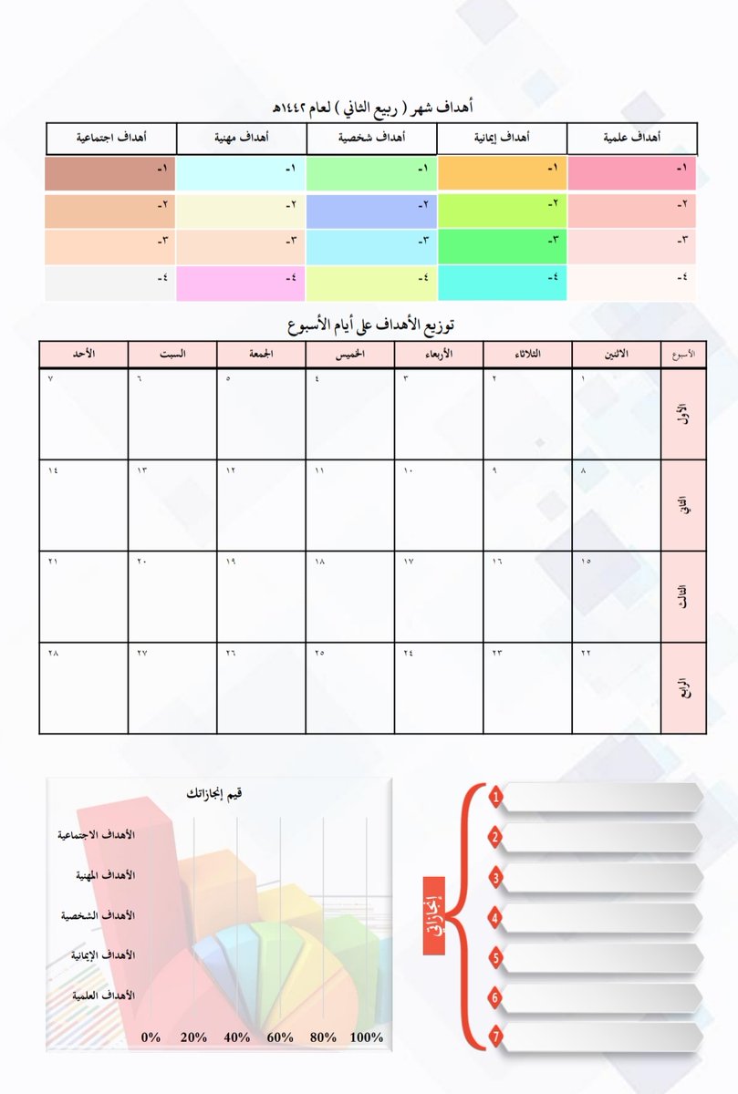 pioneership's tweet photo. لمن يفضل التخطيط بالقلم والورقة، في هذا الرابط كتيب جميل جاهز للطباعه يساعدك على كتابة ومتابعة اهدافك السنوية، الشهرية  الاسبوعية، اليومية بناء على التقويم الهجري.

https://t.co/Ok4P5WhiEr
#الانتاجية https://t.co/0mPbsKamUv