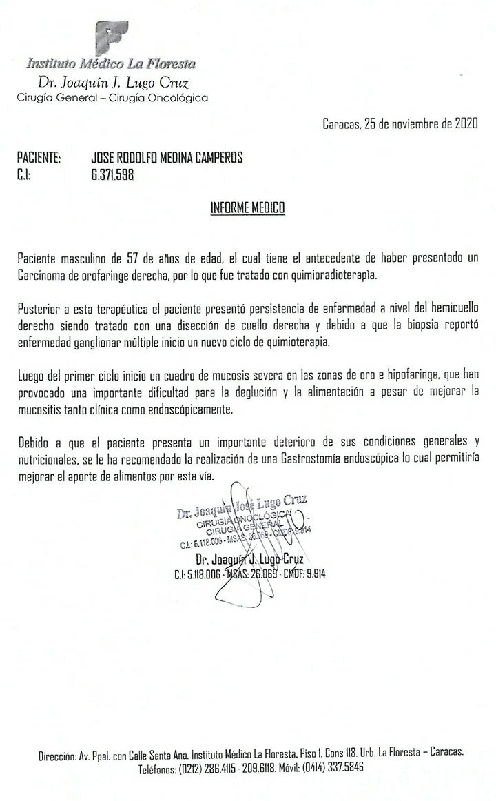 mari_mcasado's tweet photo. #sosvenezuela necesitamos con urgencia un Gastrostomo inicial 24 Fr. Para mi papa que tiene cáncer orofaringeo y disfagia grave que no le permite comer ni beber deteriorándose día a dia😟 https://t.co/yI06MflbpK