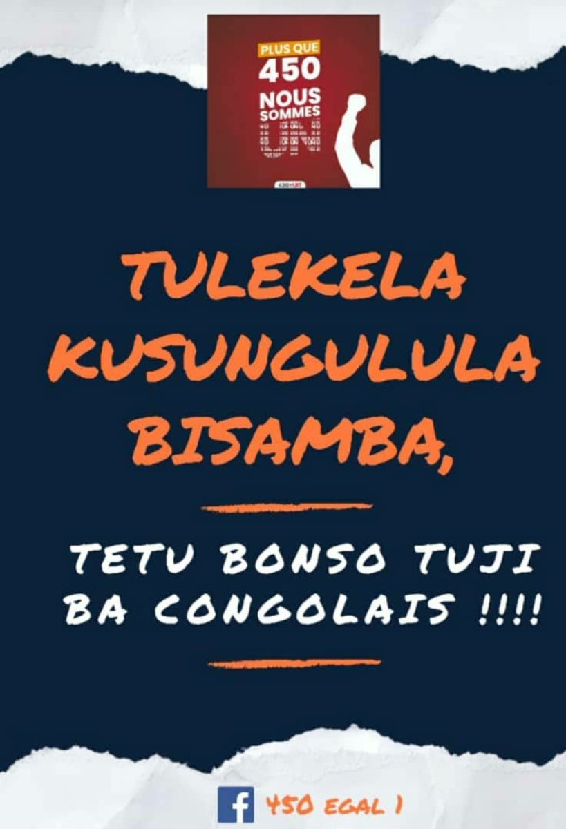 450 = 1
Tulekela kusungula bisamba, tetu bonso tuji ba Congolais!
#congolais #rdcongo <a href="/Zoom_eco/">Zoom Eco</a> <a href="/7sur7_cd/">7SUR7.CD</a> <a href="/actualitecd/">ACTUALITE.CD</a> <a href="/TopCongo/">TOP CONGO FM</a>