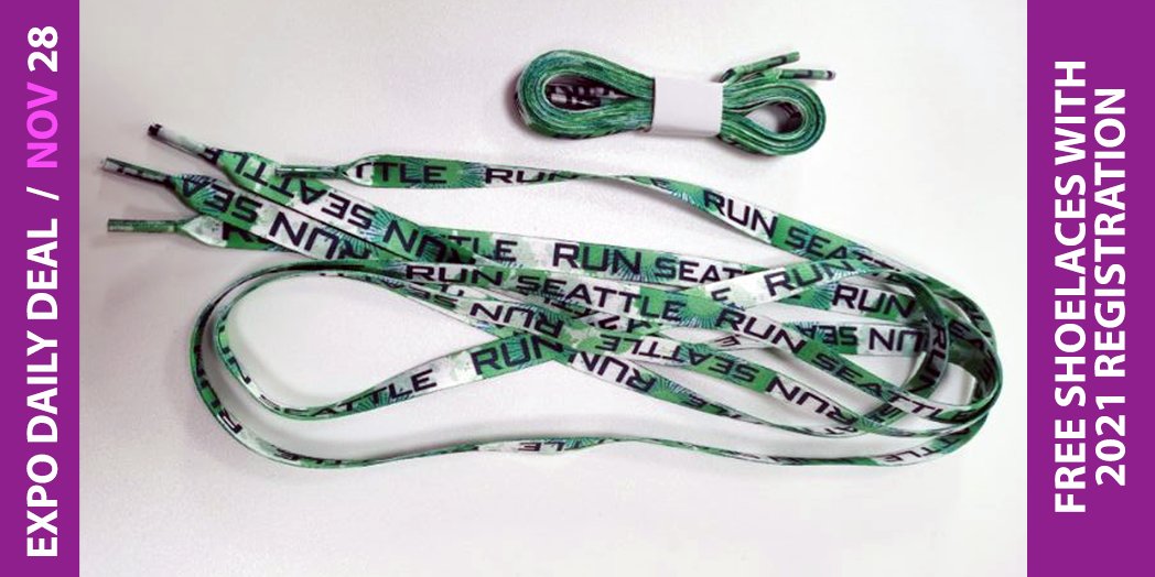 SeattleMarathon's tweet photo. EXPO DAILY DEAL: FREE SHOELACES
Register for any 2021 race using code LACE2021 & get a pair of #RunSeattle shoelaces. Good for first 10 people who use code thru 11/30/20. Cannot be combined with any other code.
https://t.co/qmKQ1hmBQ1
#runsea #runseaexpo https://t.co/9S8iNHoLsU
