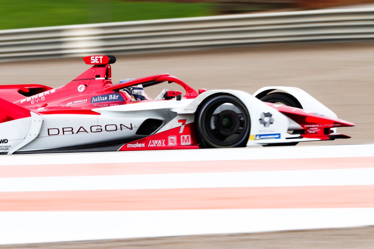 Our first day of #WorldChampionship preseason testing is officially in the books. We look forward to faster times and more stunning shots of our Season 7 challenger tomorrow!
#DragonPenskeAutosport
#redchrome
#FormulaE
#DragonRacing
#PenskeAutosport
#PositivelyCharged https://t.co/V482DomcEB