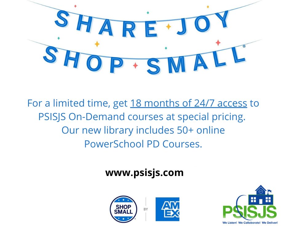PSISJS's tweet photo. Become an expert on using PowerSchool anytime, anywhere. Contact PSISJS at info@psisjs.com or 1-866-774-7570 for more details. https://t.co/EFfh63tGfA