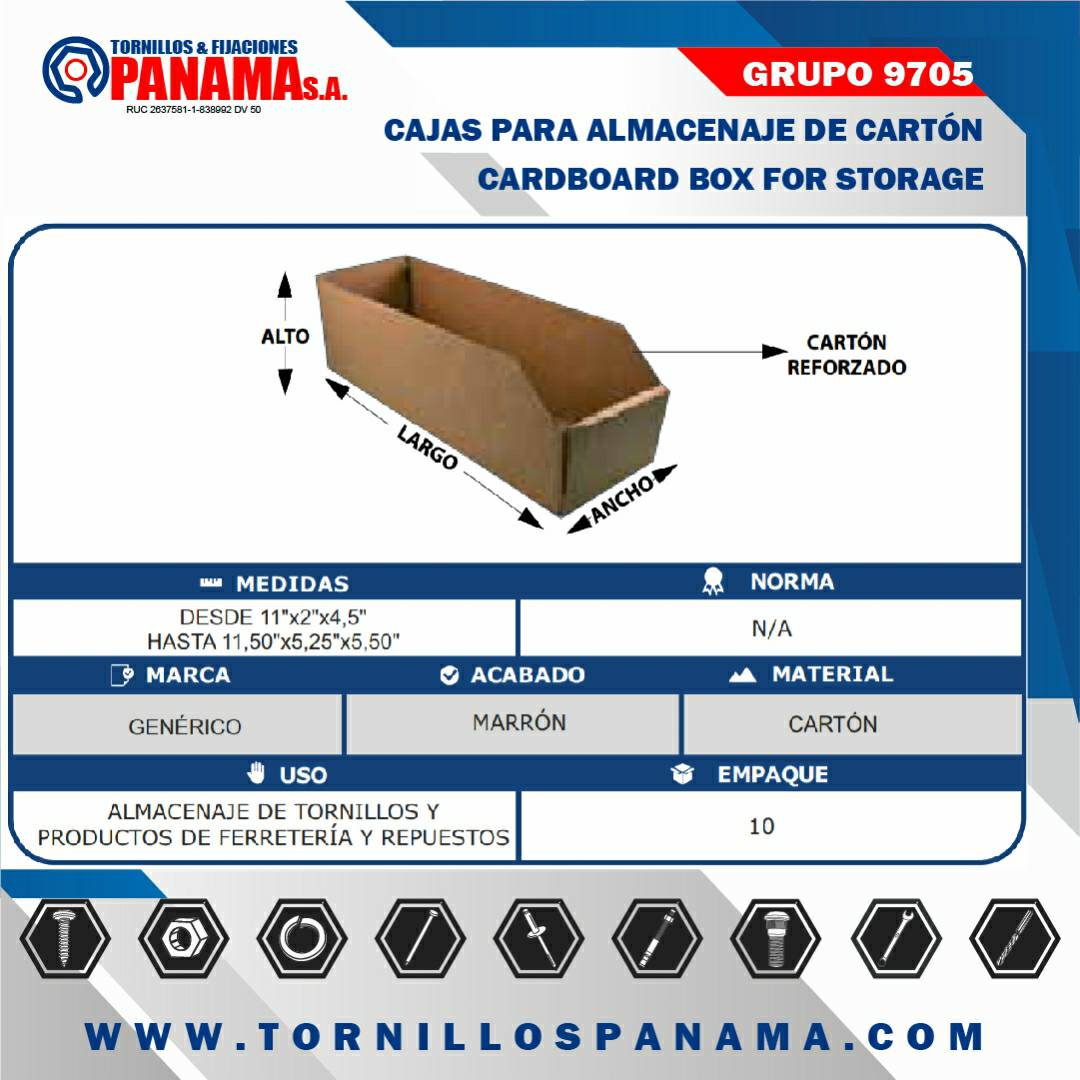 Tornillos Panama on X: Cajas Para Almacenaje de Cartón Uso
