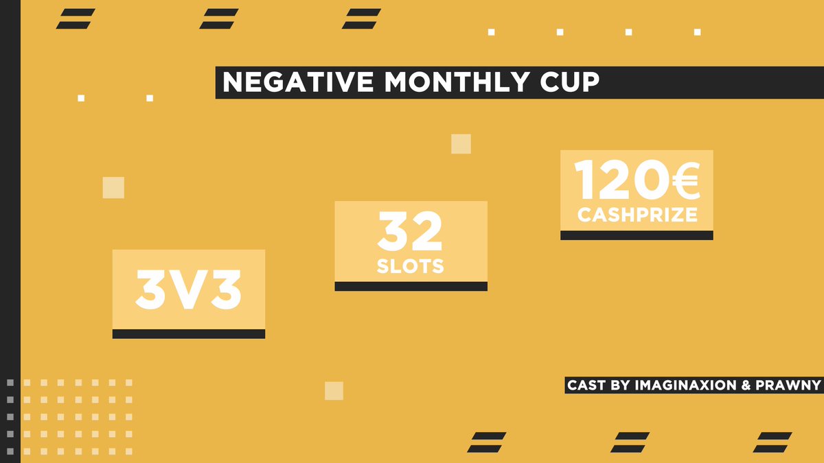 TeamNegativeTV's tweet photo. There are still 9 slots available! Grab two friends and complete to win the Negative Monthly Cup!

🗓️ Nov. 29 from 2:00 p.m CET
💰 120 € cashprize
🏎️ 3 vs 3

Join our Discord for registrations : https://t.co/p9lpWxXHJU

🎙️ @ImaginaXion_RL &amp; @PrawnyTv
📺 https://t.co/P5ktvILzN6 https://t.co/VWwPtNEBFY