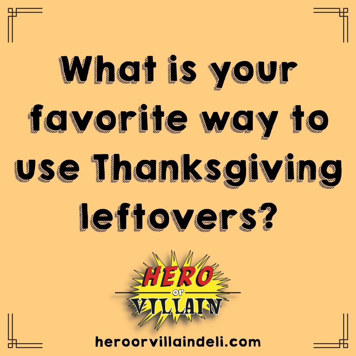 Of course, our favorite thing to do with leftovers is to make a great sandwich!

***
#heroorvillain #heroorvillainvan #heroorvillainfoodtruck #foodtruck #gourmet #sandwich #michigan #catering #detroit #metrodetroit #food