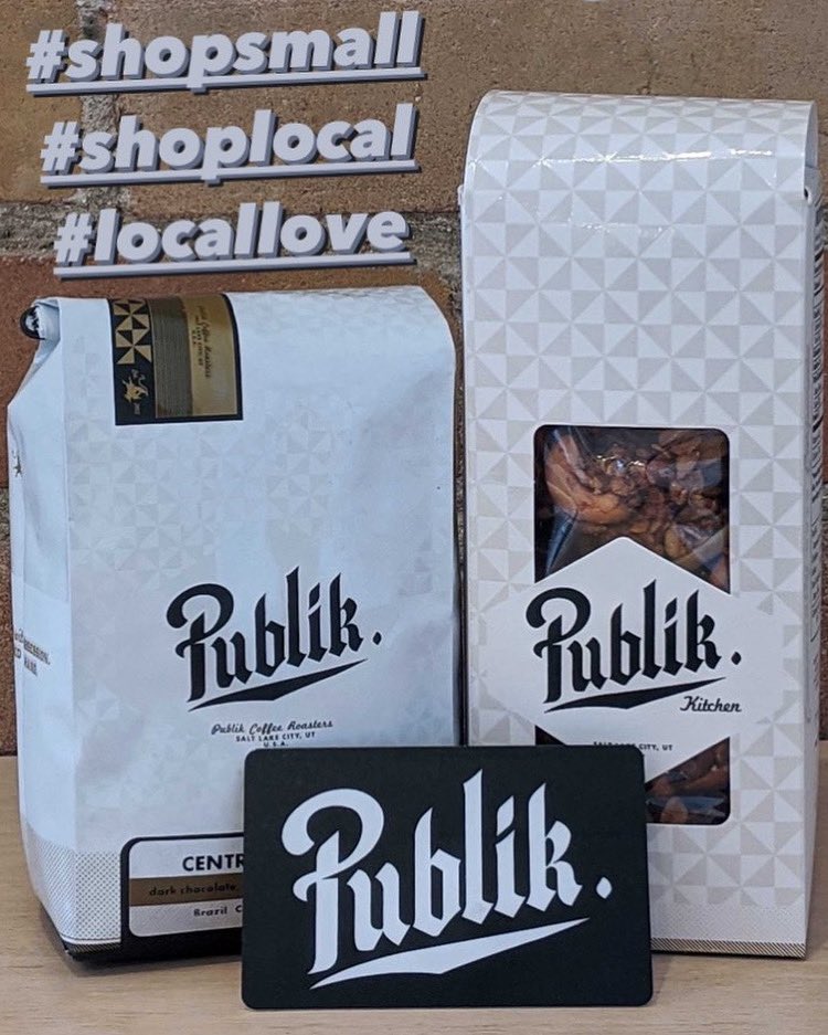 PublikKitchen's tweet photo. What’s today? Small Biz Saturday! SLC needs your shopping LOVE, so put on your mask (we’ll be wearing ours!) + come see us at @9thand9th Big ups to @LocalFirstUtah for lifting us all up during the bonkerscrazy! #shopsmall #shoplocal #smallbusinesssaturday #communityovercorporate https://t.co/se0ZSqU6EJ