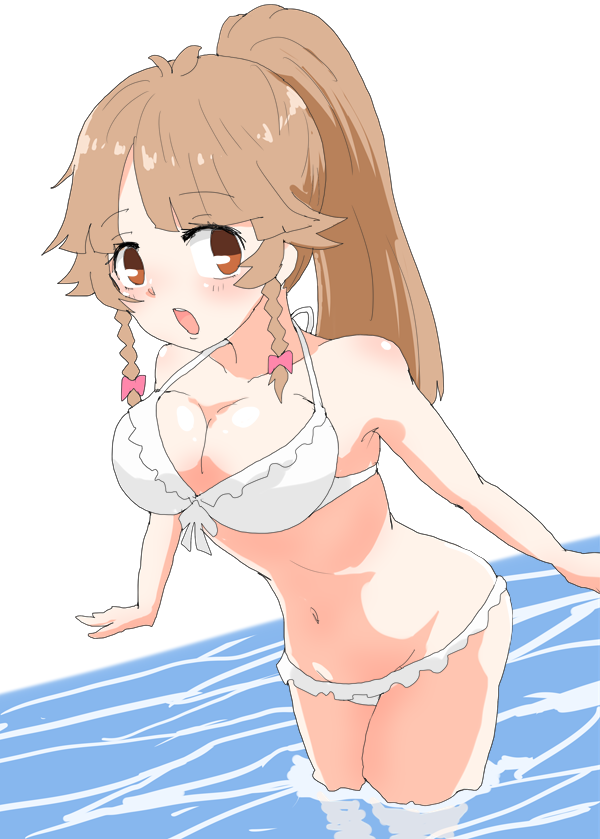 「水着ポニテココちゃん #はいふり 」|明日葉トモロウ/ダービーガールズ８【C-33】のイラスト