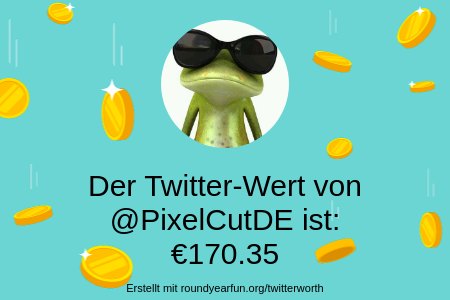 PixelCutDE's tweet photo. Mein Twitter-Wert ist: €170.35

Finde deins mit https://t.co/gY9XadEcBg

⠀ https://t.co/boMM5KCETD