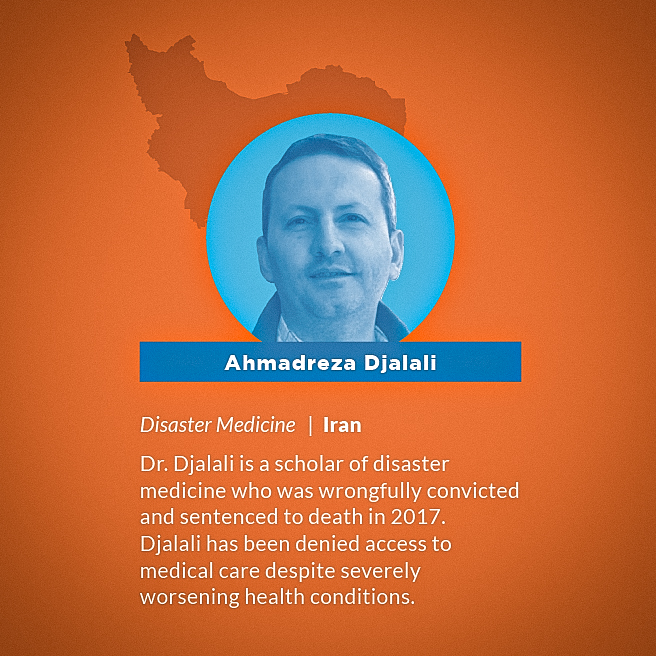 ScholarsAtRisk's tweet photo. #AhmadrezaDjalali needs your help! Sign our letter, write your government, call on your university to demand that #Iran #FreeDjalali now!

Take action and RT: https://t.co/A8UxZ0Rye5. https://t.co/qdrwT3WCQT