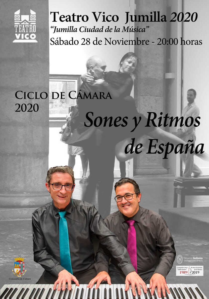 operadreamscon1's tweet photo. A las 20.00 desde el @TeatroVico de Jumilla comienza el II ciclo de cámara "Jumilla ciudad de la música" con Sones y ritmos de España. Podrán seguirlo en directo en la página de FB de @TeatroVico y en @telejumilla. #pedrovalero #miguelangelrodriguez #nuriaparicio #joseluisnavarro https://t.co/Pdb1hjv8Ku