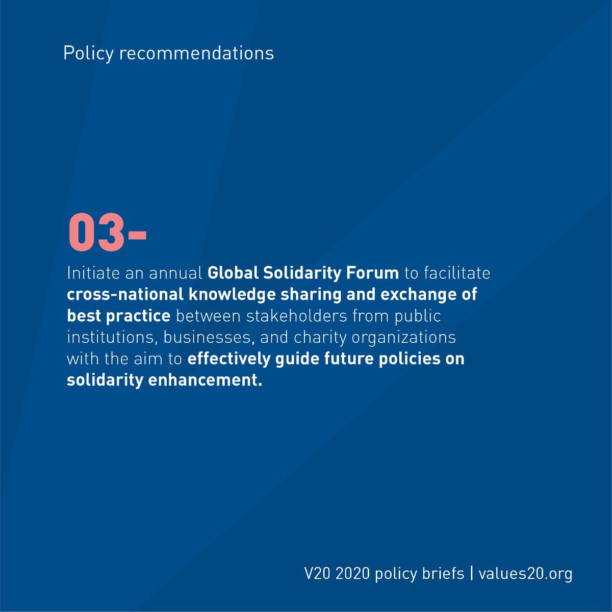 values20group's tweet photo. The rapid decline in #InterpersonalSolidarity has compromised our collective ability to deal with complex crises. In the final set of #V20 policy recommendations, we take a closer look at how we can address this challenge. #ValueOfValues #Values20 https://t.co/EuRlwzEidI
