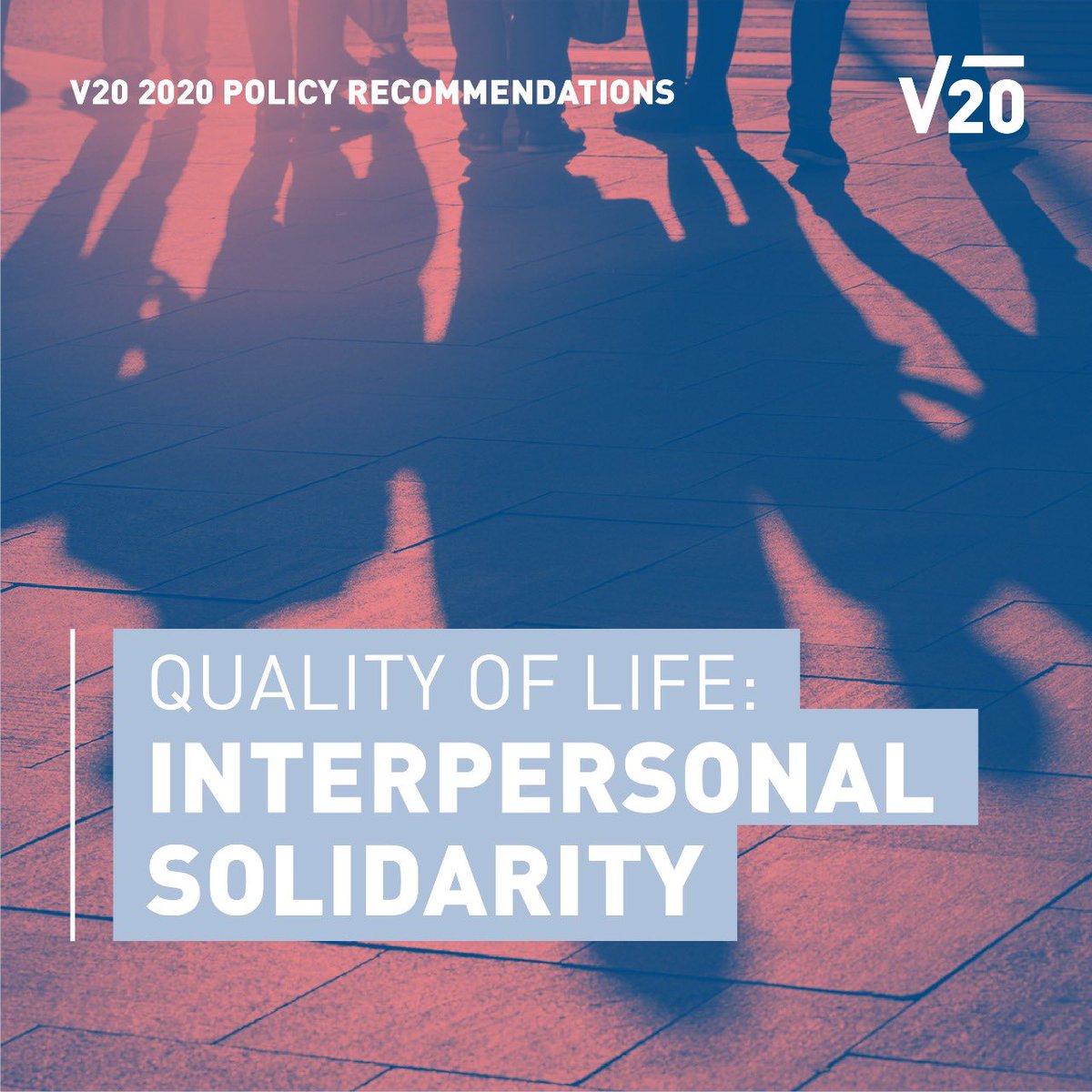 values20group's tweet photo. The rapid decline in #InterpersonalSolidarity has compromised our collective ability to deal with complex crises. In the final set of #V20 policy recommendations, we take a closer look at how we can address this challenge. #ValueOfValues #Values20 https://t.co/EuRlwzEidI