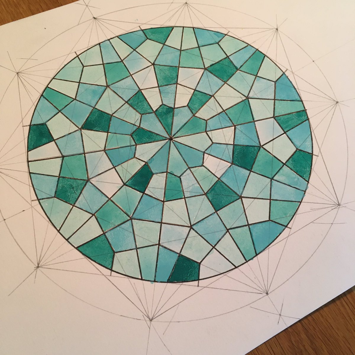 draustinmaths's tweet photo. First of the three tenfold Ottoman patterns from this week’s #fivefoldfun. Determined to find time to try all three this weekend! @samira_mian #mathsart https://t.co/MKlAq7HZ7T
