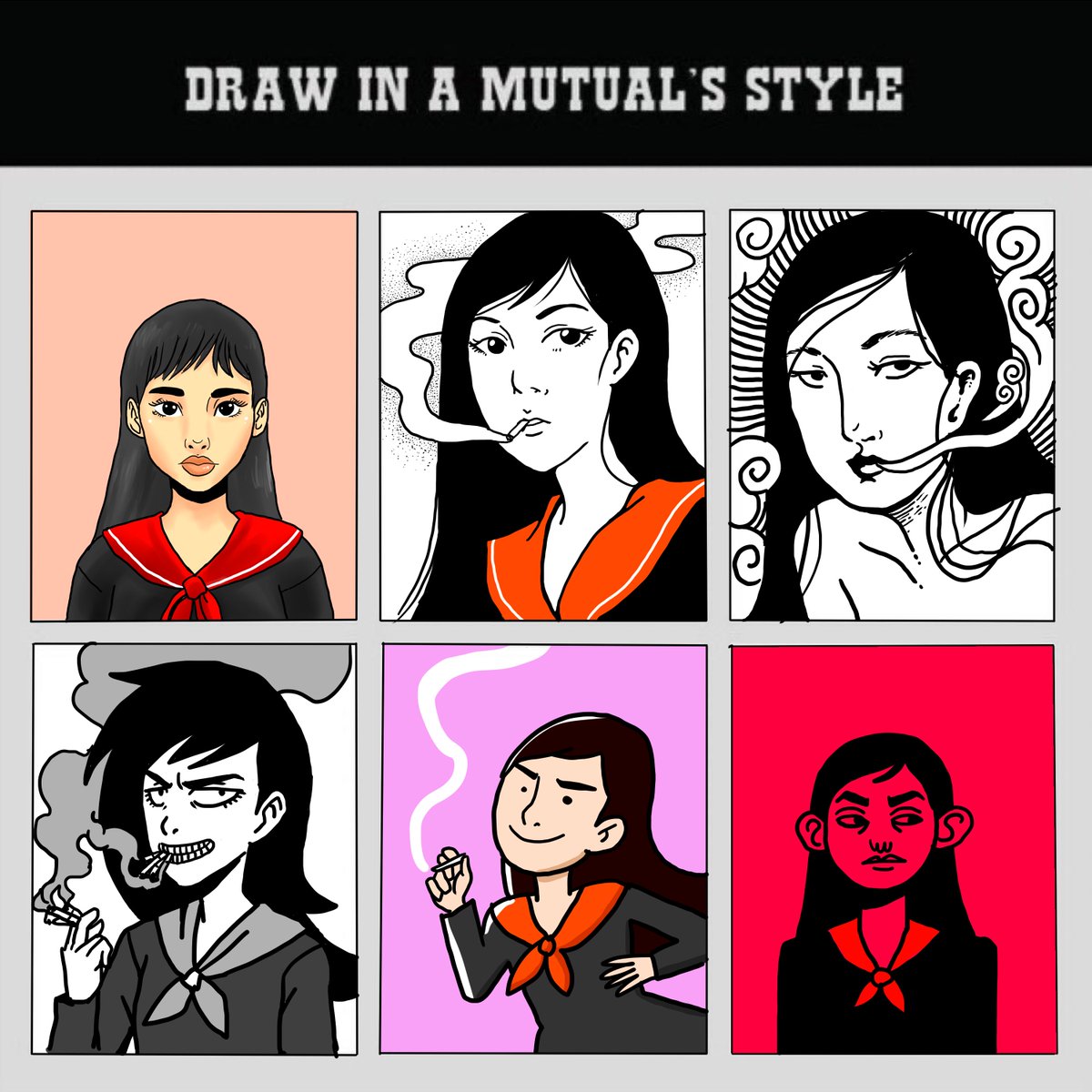 foda escolher só 6, mas eu acho q vou fazer mais 6 hein kkkk é difícil, mas é divertido :D
tentei fazer a SUZY no estilo dessa galera: @erickmartx  @iris_yamamura  @catarinecandido @necroseman @j_jusan  @satano333 https://t.co/NCtwwKHgcg 