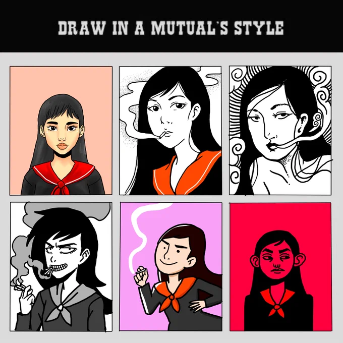 foda escolher só 6, mas eu acho q vou fazer mais 6 hein kkkk é difícil, mas é divertido :D
tentei fazer a SUZY no estilo dessa galera: @erickmartx  @iris_yamamura  @catarinecandido @necroseman @j_jusan  @satano333 https://t.co/NCtwwKHgcg 
