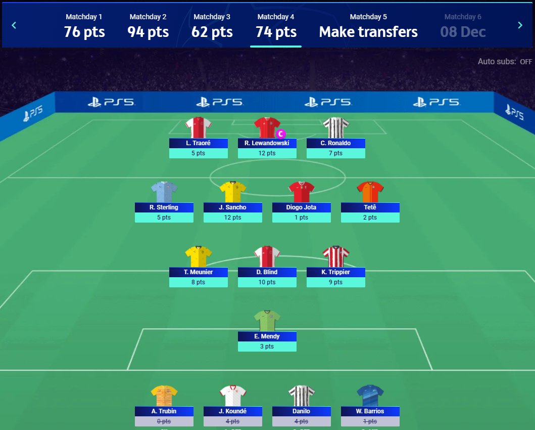 FPLRank404's tweet photo. #UCLFantasy #MD4

🌎OR: 2,631🔺

Good results put in Top 1%, despite Juventus and Chelsea surprisingly conceding. Need some cheap differentials to help me advance towards Top 1K 🤔 https://t.co/S1hhiXIoZv