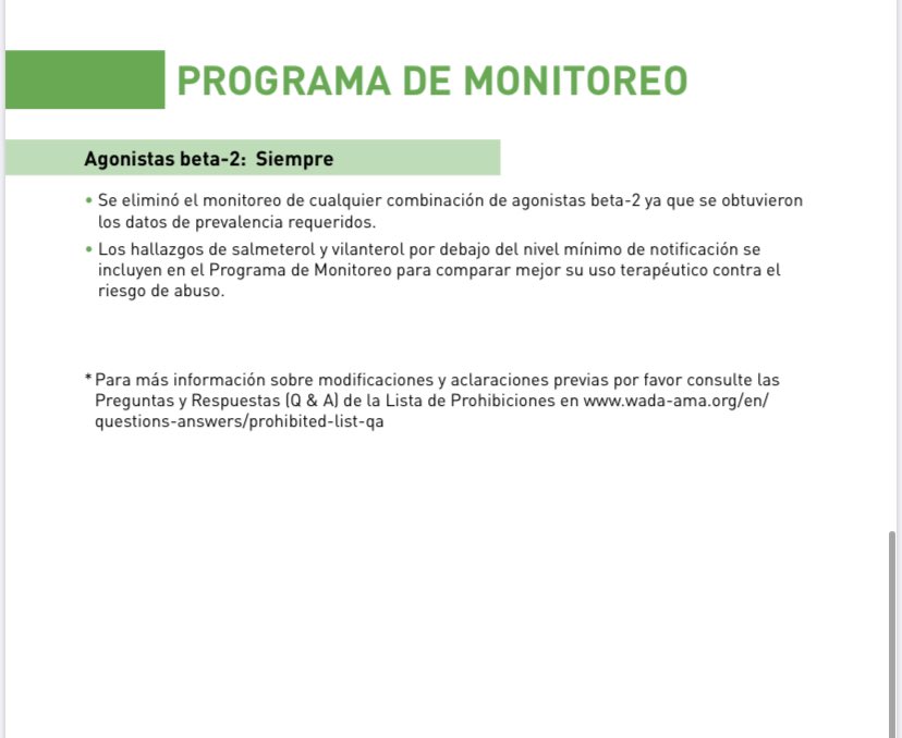 RayPrietoM's tweet photo. Lista de sustancias dopantes 2021 wada + lista de seguimiento de sustancias dopantes WADA. #juegolimpio. https://t.co/O3YItsyV7P