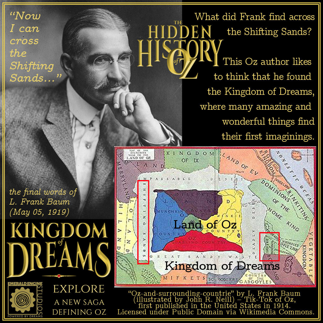 HiddenHistoryOz's tweet photo. The final words of L. Frank Baum were, "Now I can cross the Shifting Sands..." Read more: https://t.co/ucgCcT3Gjc https://t.co/aeZ6UXvQJM