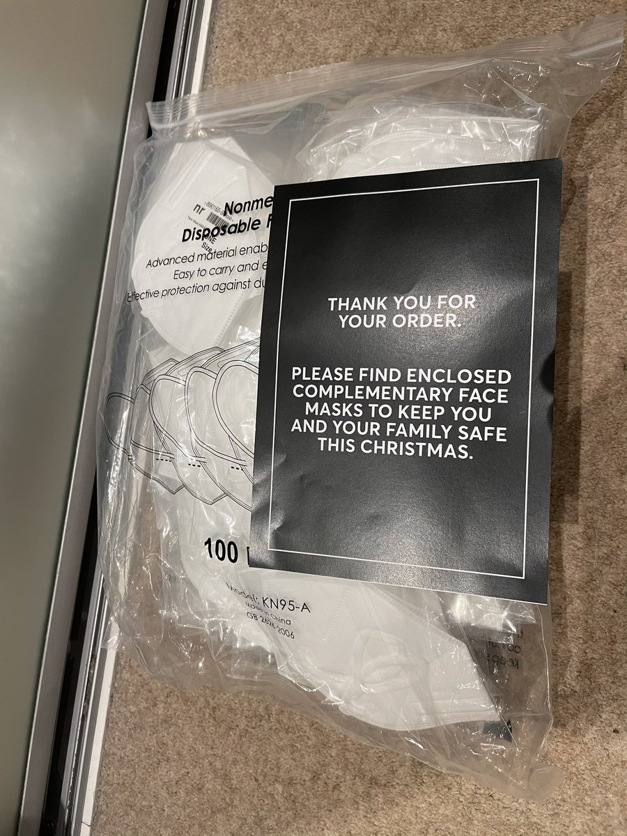 Thinkspace2's tweet image. Just received this package of complementary face masks with my @houseoffraser order, what an unexpected and genuinely impressive gesture at this time... #impressed #greatcustomerservice #mikeashley