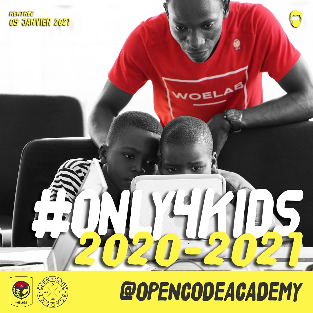 OpenCodeAcademy's tweet image. Opencodeacademy
OCA,L’école libre #only4kids des @WoeLab. @opencodeacademy, vous annonce sa rentrée de la saison 2021,qui se tiendra le samedi 09 Janvier 2021.
L'inscriptions de vos enfants sera un atout pour eux, pleins de nouvelles connaissances.
NB : Les places sont limitées.