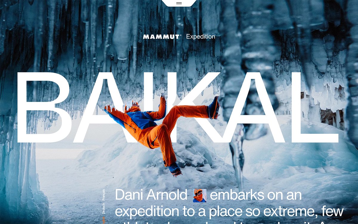 cssawards's tweet photo. Mammut – Expedition Baikal by @buildinams Site of the Day @cssawards - https://t.co/xDypT7BGb3 #webdesign #htmlawards #css #cssawards #SOTD https://t.co/roMQNKANIM
