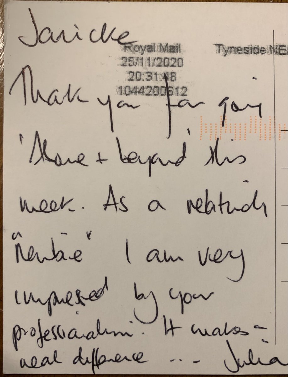 It’s always nice to be appreciated but even better when someone has gone to the effort of sending you a card to say thank you. This is from my headteacher at my placement school.