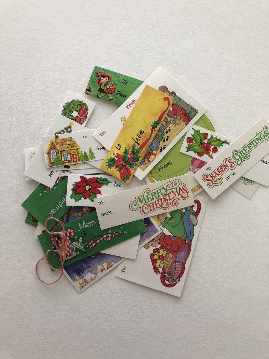 Excited to share this item from my #etsy shop: Vintage Christmas Present Tags, Assortment of 25, Merry Christmas etsy.me/3lezQaw