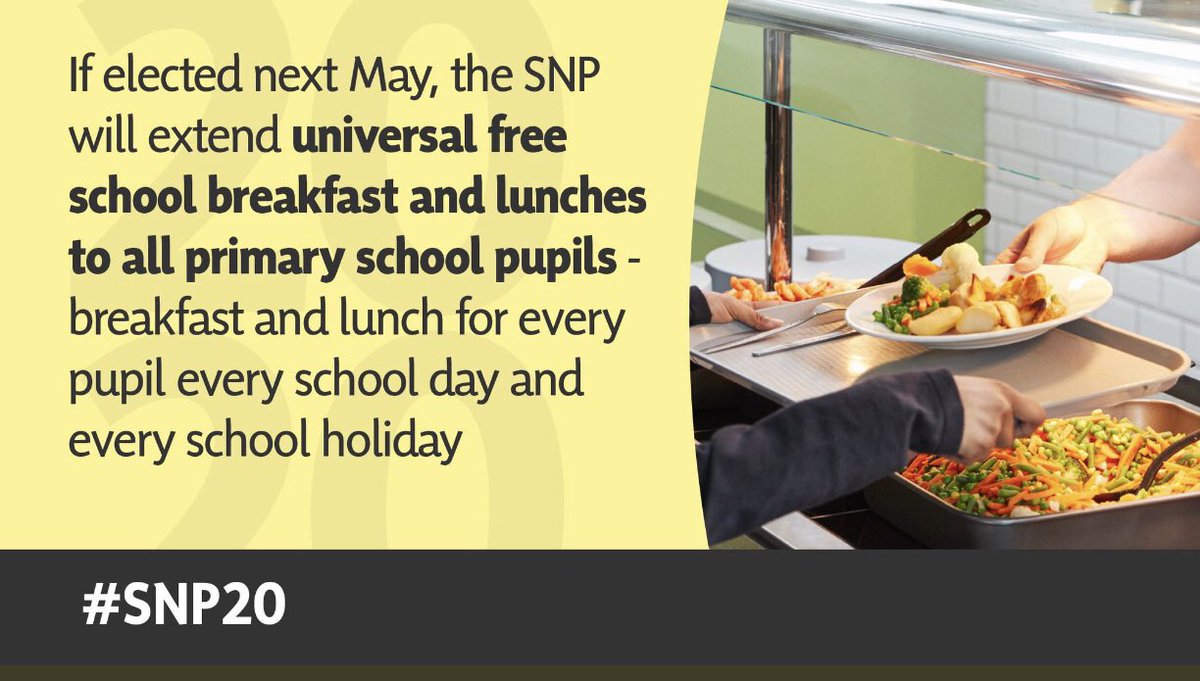 BobDorisSNP's tweet image. Fantastic pledge on extending universal free school meals at #SNP20  - a free breakfast and lunch for ALL primary pupils in Scotland if @theSNP  are re-elected next year. Proud of my local branch who campaigned on universal FSM over the years and #SNP @scotgov who introduced them