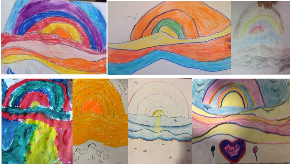 msipkang's tweet photo. Inspired by Canadian artist, Ted Harrison, Gr3 students created their own renditions of the Canadian northern landscape. We pooled together all the images via Jamboard and created an online art bulletin board. @LC2_TDSB @MsPoulis @tdsbvs https://t.co/BdOo5hjUIU