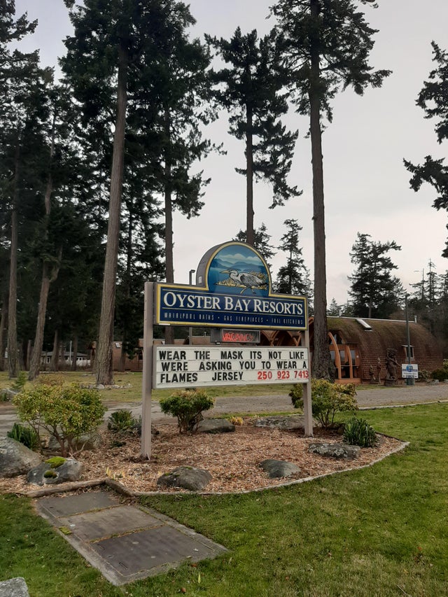 hockeynight's tweet photo. Sign spotted on Vancouver Island 😂

via u/rinkydinkwestcoast / Reddit https://t.co/VXohjfZLKV