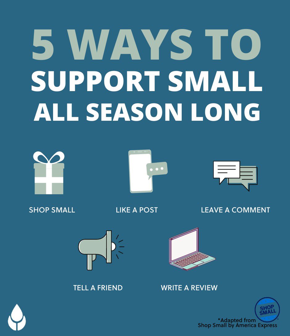 hotelylem's tweet photo. Here are 5 ways to support small businesses this year. What small business is your favorite? Tag them in the comments.

#Shopsmall #shopsmallsaturday #shopsmallbusinesssaturday https://t.co/flV5wBzJAl