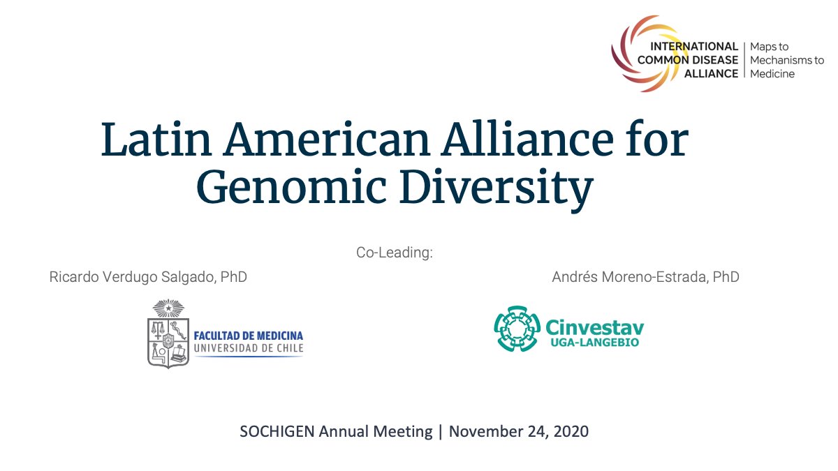 LatinGenomes's tweet photo. The word is out! The Latin American Alliance for Genome Diversity was publicly launched at the LIII Annual Meeting of the Chilean Society of Genetics (@sochigen) on the 24th of October 2020 by @eric_lander, @morestrada, @raverdugos!!! https://t.co/a0EpyJU1fQ