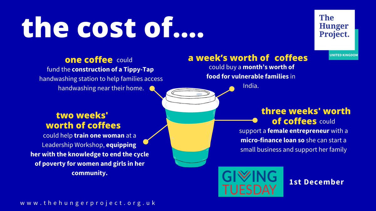 Join us on Tuesday 1st December for GivingTuesday and 🌟donate🌟 the price of your coffee to to support our global family and make sure everyone gets the support they need to continue through this crisis ow.ly/YiUe50CvLFe