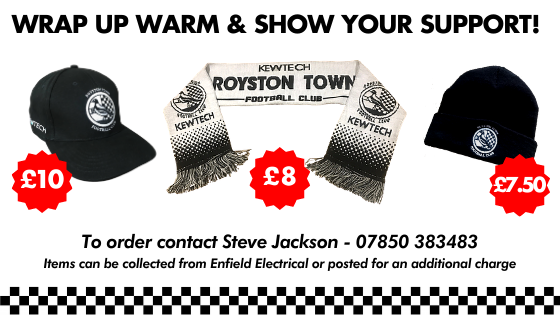 RoystonTownFC's tweet photo. Don't forget our new fan designed scarves are now available along with beanies and baseball caps!

Details below! https://t.co/l5mzwyD3wq