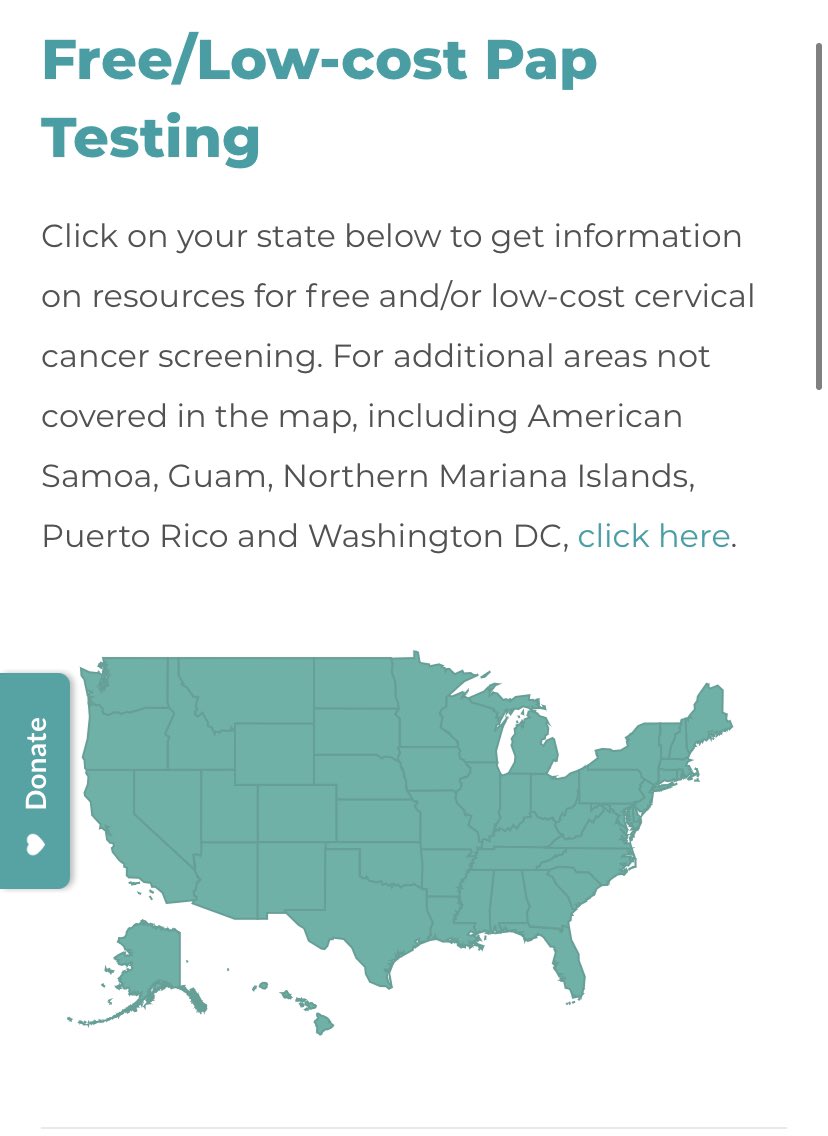 GetYourScreen's tweet image. Great map from the National Cervical Cancer Coalition to find free to low cost #Papsmear testing in your state/territory!
nccc-online.org/resources/free…