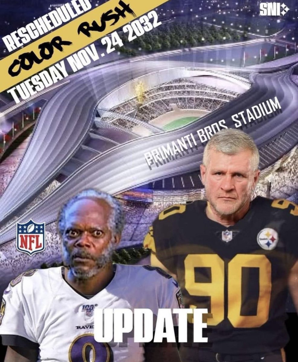 ThatBlitzGuy's tweet photo. BREAKING: The Steelers will play the Ravens in 2032. #Steelers https://t.co/oowgmaJpwT