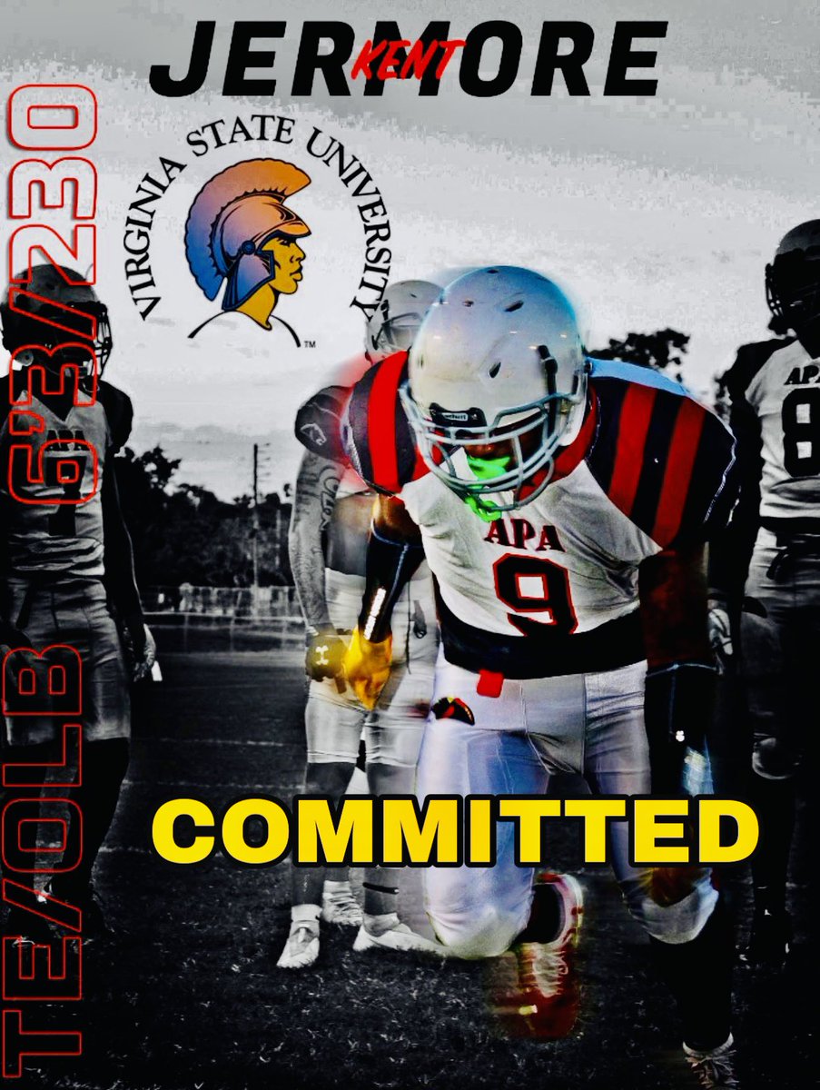 Advance Prep Academy (@advancepreppg) on Twitter photo 🚨COMMITMENT ALERT🚨
2021 APA Mid Year Transfer
Congratulations to LB/TE Jermore Kent on his commitment to continue his education and college playing career at Virginia State University <a href="/VSUsports/">VSU Athletics</a> <a href="/reggiebarlow/">Reggie Barlow</a> @Coach_Watson72 @Blanton_APA
<a href="/APACoachLeo/">Leo Etienne</a> 🚨COMMITMENT ALERT🚨
2021 APA Mid Year Transfer
Congratulations to LB/TE Jermore Kent on his commitment to continue his education and college playing career at Virginia State University <a href="/VSUsports/">VSU Athletics</a> <a href="/reggiebarlow/">Reggie Barlow</a> @Coach_Watson72 @Blanton_APA
<a href="/APACoachLeo/">Leo Etienne</a>