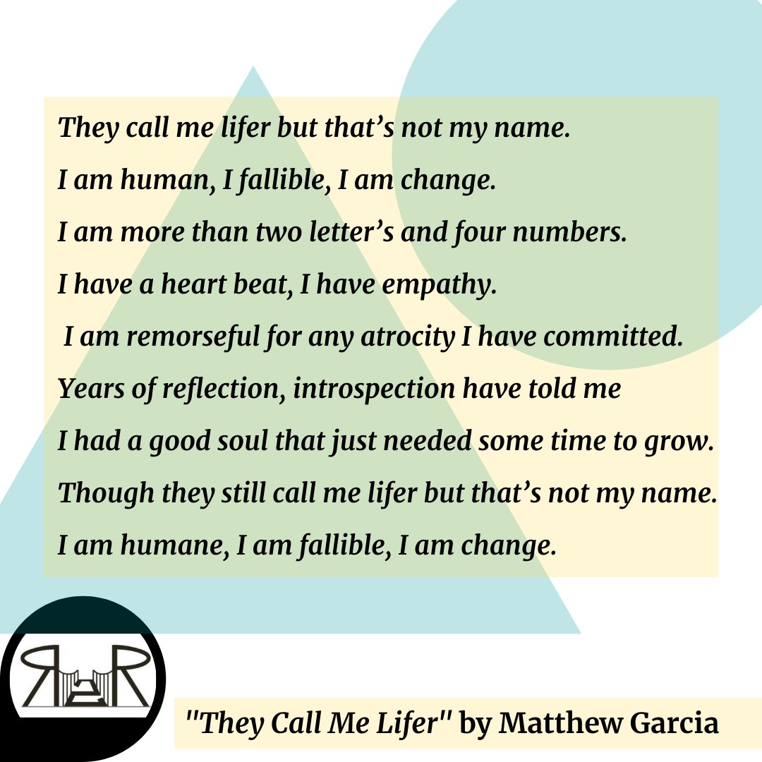 right2redempt's tweet photo. Powerful new piece from R2R member Matthew Garcia "They Call Me Lifer"
#AbolishDBI #EndDeathByIncarceration #Right2Redemption https://t.co/QPFufru06J